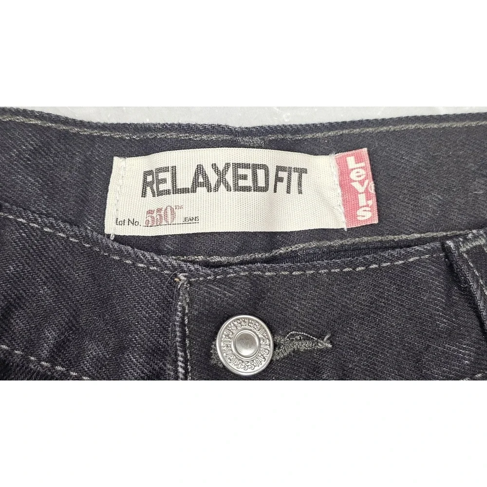 Levis‎ 550 Jeans Mens 36x34 Relaxed Fit Black Y2k 2008 Straight Leg Denim